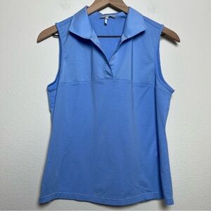 Hinson Wu Women Emma Foundation‎ Layer Top Small Blue Sleevless Mixed Media